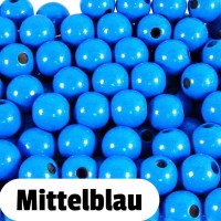 Holzperlen 10mm mittelblau